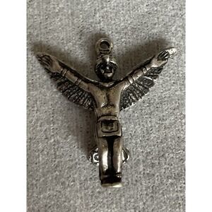 925 Sterling Silver Native American Eagle Wings Dancer Pendant Or Charm VTG
